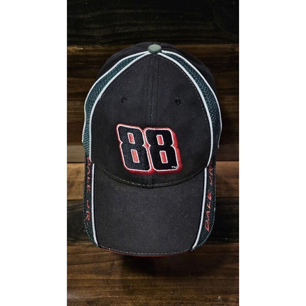 Dale Earnhardt Jr Hat Cap Strap Back Black Red Racing Amp Energy Logo Adjustable